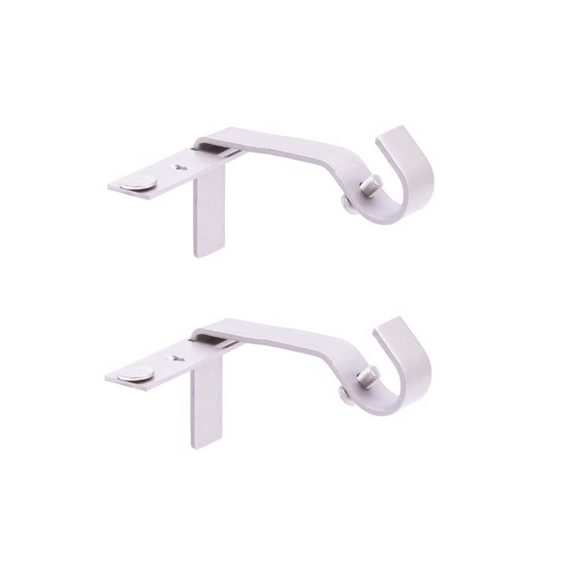 Kenney Fast Fit 5/8'' No Measure Curtain Rod Brackets, Brushed Nickel, 2 Count (Pack of 1)