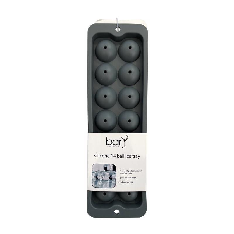 BAR BEER WINE SPIRITS 3 barY3 Grey Silicone Ball ICE Tray (14 Ball)