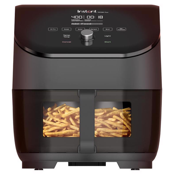 Instant Pot Vortex Plus 6QT ClearCook Air Fryer, Clear Windows, Custom Program Options, 6-in-1 Functions, Crisps, Broils, Roasts, Dehydrates, Bakes, Reheats, from the Makers of Instant Pot, Black 140-3088-01