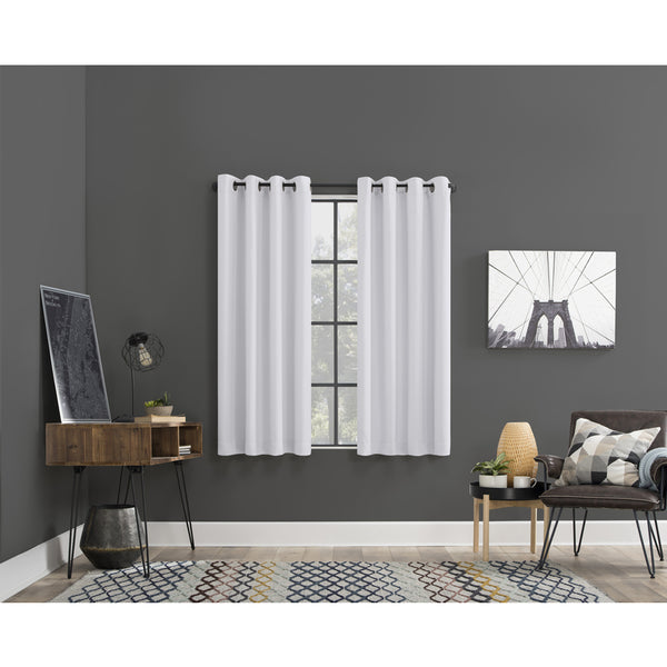 Sun Zero Norwich White Blackout Curtains 80 in. W X 63 in. L AC-NRWCH63WHT