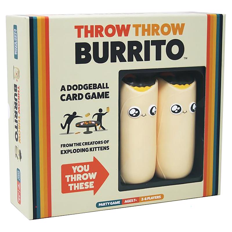 Exploding Kittens Presents Throw Throw Burrito - A Dodgeball Card Game - Family Card Games for Adults, Teens & Kids - 2-6 Players - Ages 7 and Up - 120 Cards