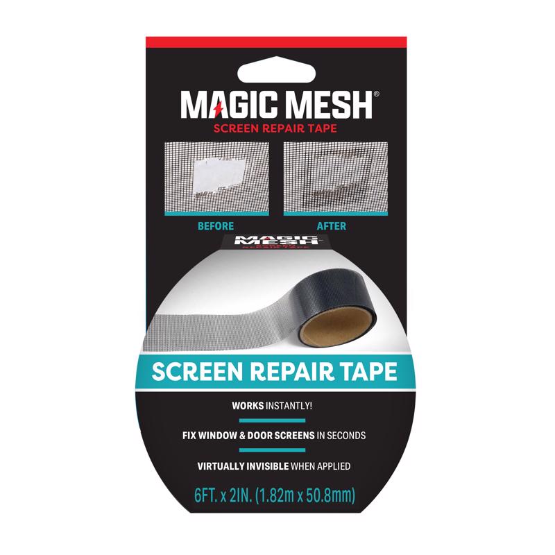 Magic Mesh Screen Repair Tape| Strong Adhesive, Instantly Mend & Repair Holes and Tears in Screen Windows, Doors, RVs & More | Size 9' x 2' (Pack of 1)