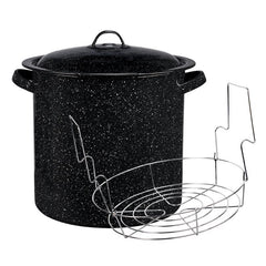 Cinsa 320682 Graniteware Canner/Rack, 15.5 qt