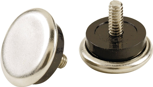Shepherd Hardware 9450 1-1/16-Inch Threaded Stem Furniture Glides, 1/4-Inch Stem Diameter, Metal Base with Rubber Cushion, 4-Pack