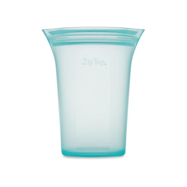 Zip Top Reusable Food Storage Bags | Large Cup [Teal] | Silicone Meal Prep Container | Microwave, Dishwasher and Freezer Safe | Made in the USA Z-CUPL-03