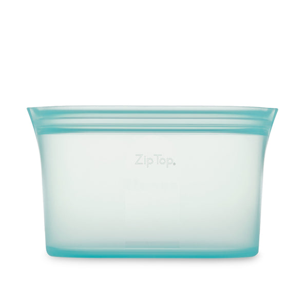 Zip Top Reusable Food Storage Bags | Large Dish [Teal] | Silicone Meal Prep Container | Microwave, Dishwasher and Freezer Safe | Made in the USA Z-DSHL-03