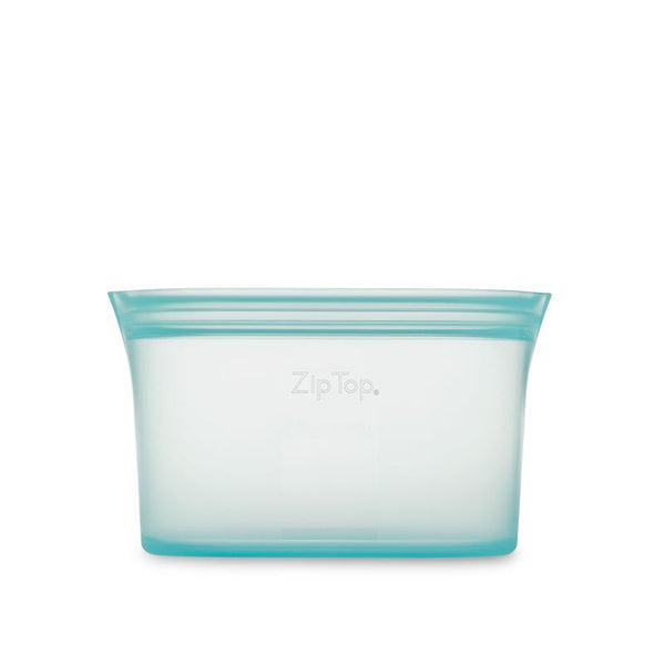 Zip Top Reusable Food Storage Bags | Small Dish [Teal] | Silicone Meal Prep Container | Microwave, Dishwasher and Freezer Safe | Made in the USA Z-DSHS-03