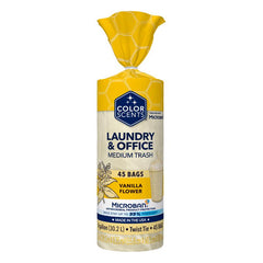 Color Scents Medium Trash Bags - 8 Gallon, 360 Total Bags (8 Packs of 45 Count), Twist Tie - Ivory bag in Vanilla Flower Scent 1607955