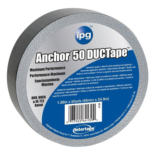 IPG 4139 Premium Grade AC50 DUCTape 1.88" x 60 yd, Silver (Single Roll)
