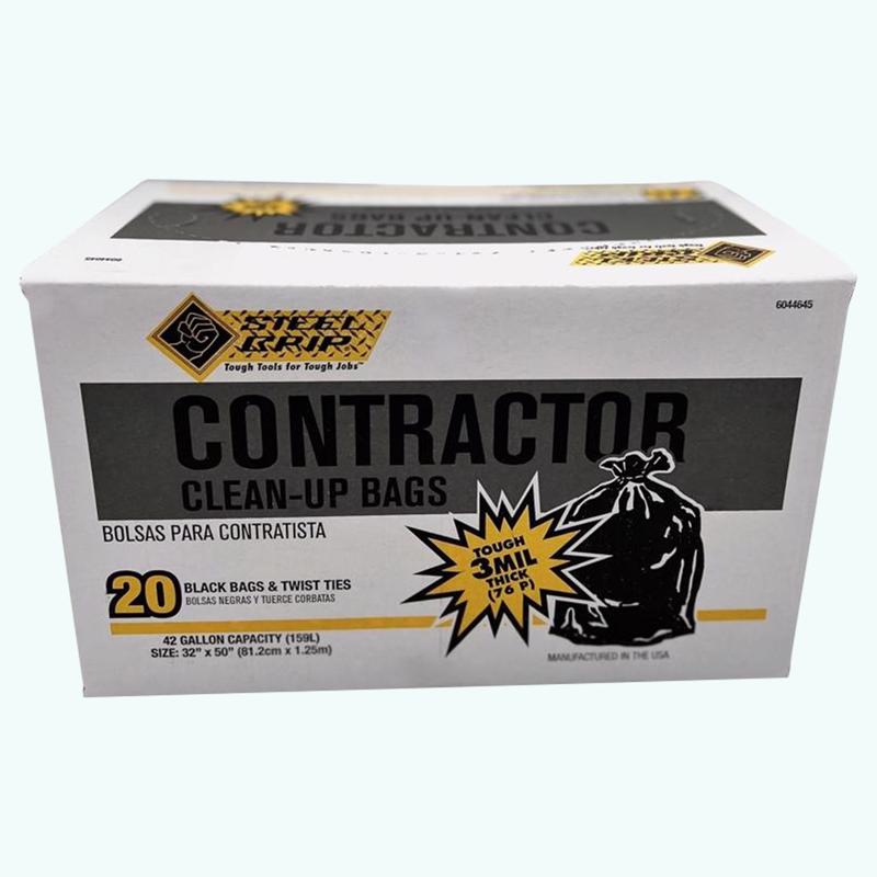 Steel Grip 42 gal Contractor Bags Twist Tie 25 pk - Total Qty: 1