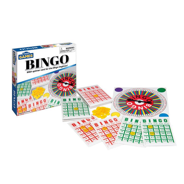 Playmaker Toys Bingo Exciting Game of Chance in a Compact Box, 8-inch Square, Educational Toy 11113