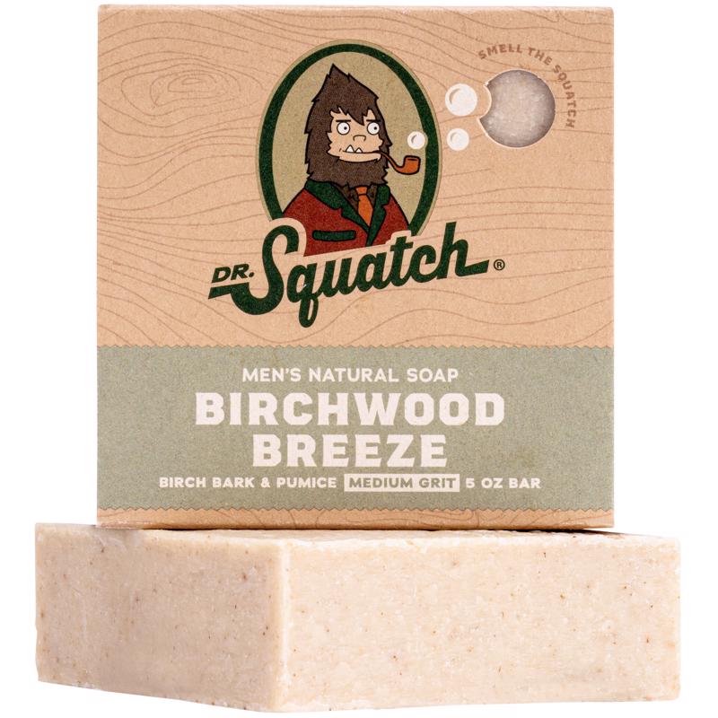 Dr. Squatch All Natural Bar Soap for Men with Medium Grit - Birchwood Breeze 5 Ounce (Pack of 1)