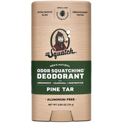Dr. Squatch Natural Deodorant for Men - Odor-Squatching Men's Deodorant Aluminum Free - Pine Tar (2.65 oz) RTLDEOPNT-02C24