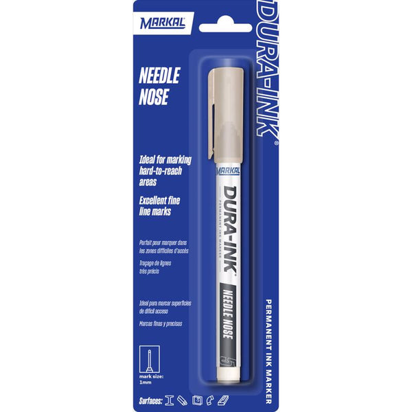 Markal 96524 Dura-Ink Needle Nose Permanent Marker, Black (Pack of 6)