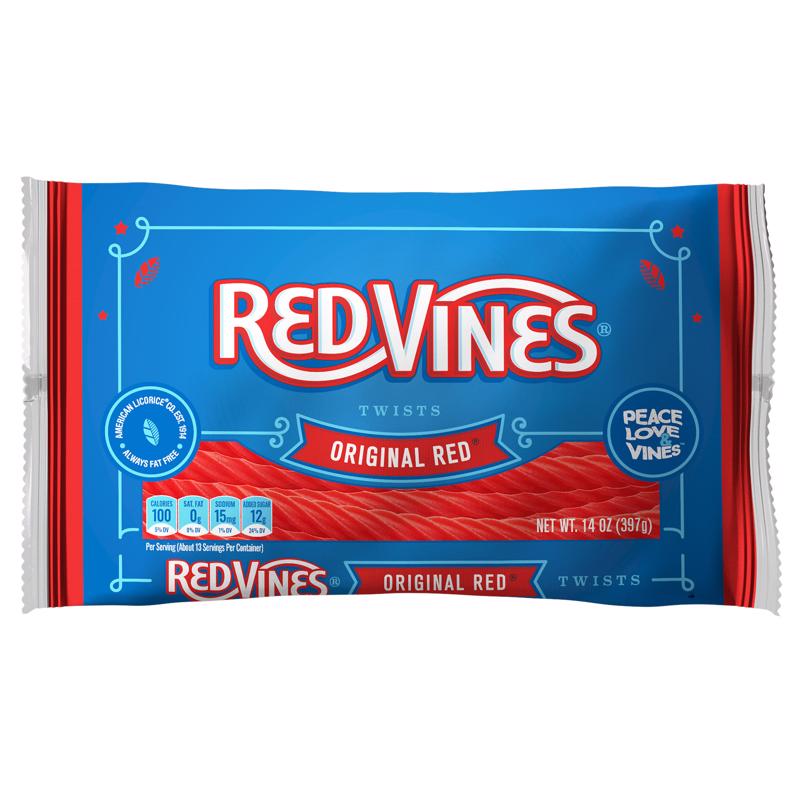 Red Vines Red Licorice Twists, Original Red Flavor, Soft & Chewy Candy, 14oz Bags