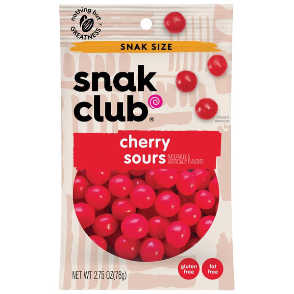 Snak Club Cherry Sours Gummi Candy 2.75 oz Bagged 1785553