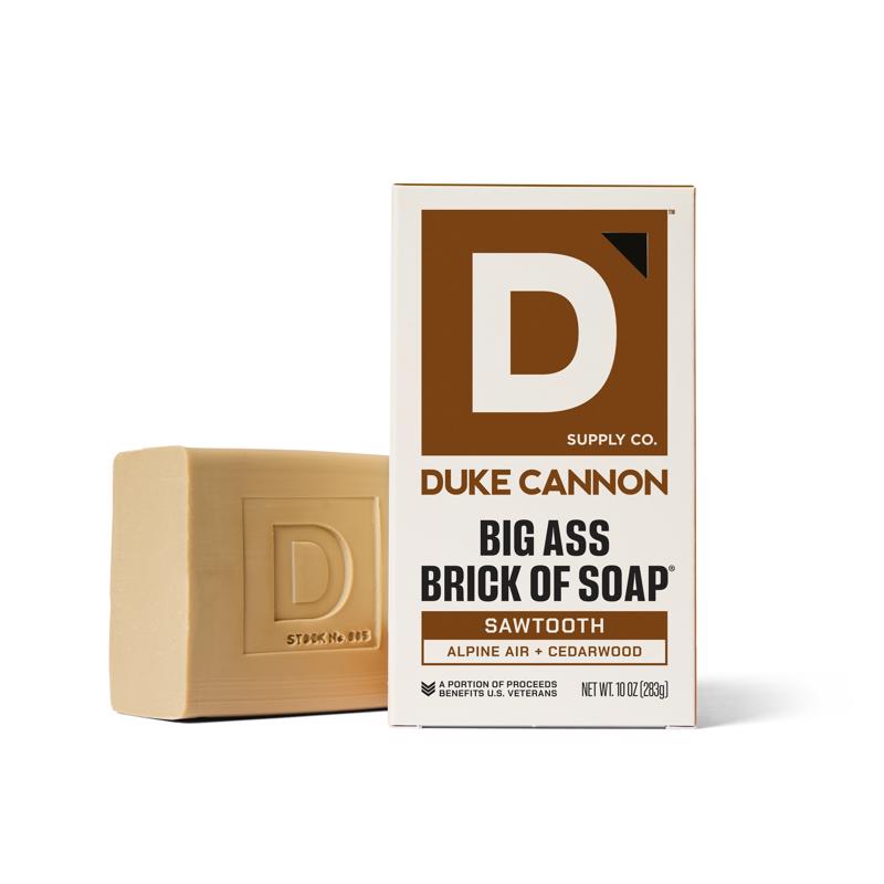 Duke Cannon Supply Co. Extra Large Bar Soap - Men's Natural Bar Soap with Masculine Scents - Made in the USA with Domestic & Globally Sourced Materials - All Skin Types - Big Brick - Sawtooth,10 oz