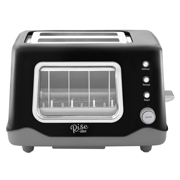 RISE BY DASH Clear View 2-Slice Toaster Clean Slate RCVT200GBBK02
