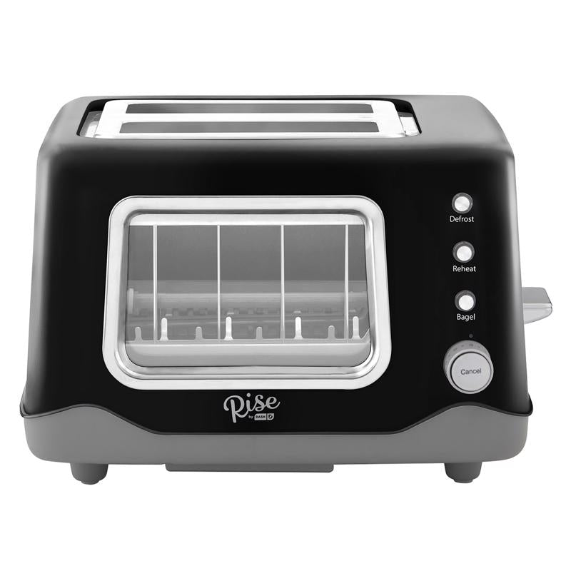 RISE BY DASH Clear View 2-Slice Toaster Clean Slate