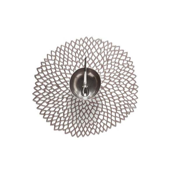 Chilewich Placemat Dahlia Gunmetal Round 100142-002