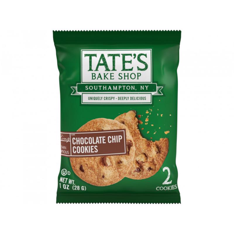 Tate's Bake Shop Chocolate Chip Cookies, Kosher, 2 Cookies, 1 Ounce (Pack of 8)
