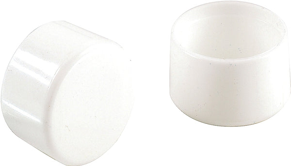 Shepherd 1-1/4" Round Noise-Reducing Plastic Slip-On Chair Leg Tips, Nonslip Protective Furniture Leg Caps for Chairs, Stools, and Tables on Carpet or Hard Surfaces, Set of 4, White 9745