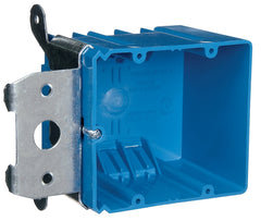 Thomas & Betts Carlon B234ADJ Outlet Box, New Work, 2 Gang, 3-5/8-Inch Length by 5-5/8-Inch Width by 3-Inch Depth, Blue