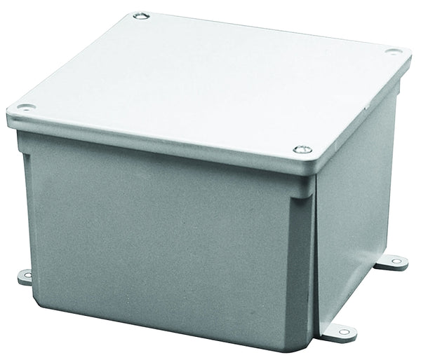 Thomas & Betts E989NNJ PVC Molded Screw Cover Junction Box 4 Inch x 4 Inch x 2 Inch Carlon E989NNJ-CAR