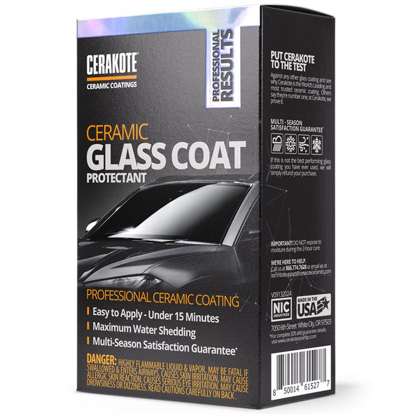 CERAKOTE Ceramic Glass Coat Protectant - Hydrophobic Automotive Rain Repellant, Long-Lasting and Durable Ceramic Coating, Quick and Easy Application Ah-Glasscoatnic