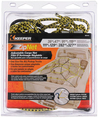 Keeper - 36" x 47" Adjustable Cargo ZipNet with ZipHook - Fully Adjustable and Expands to Maximum Stretched Size of 111" x 129" 06141