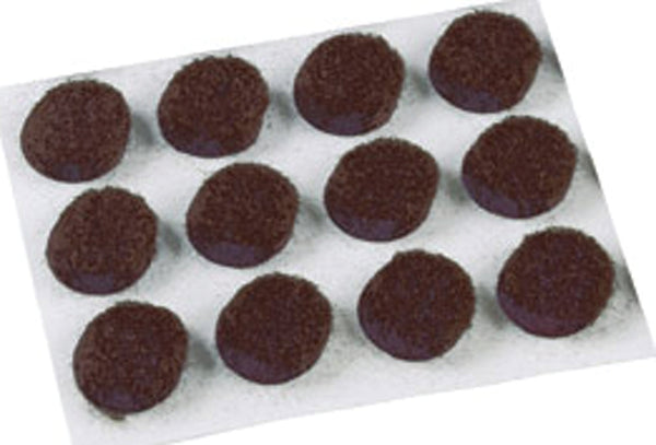 Shepherd Hardware 9958 1/2-Inch Self-Adhesive Felt Furniture Pads, 24-Pack, Brown