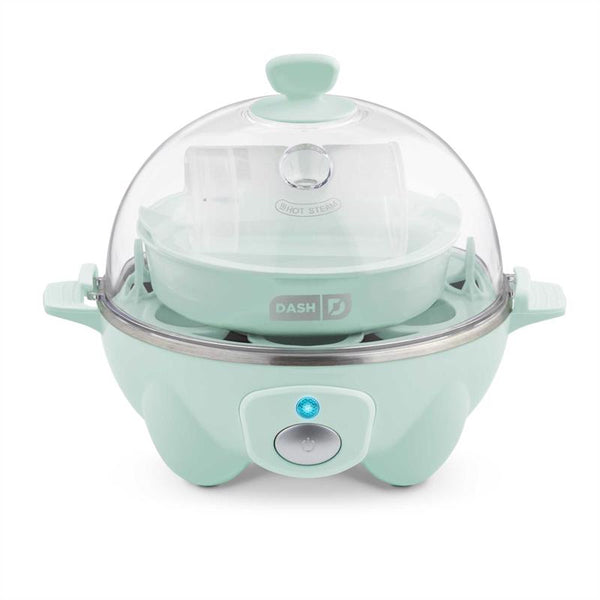 DASH Rapid Egg Cooker: 7 Egg Capacity Electric Egg Cooker for Hard Boiled Eggs, Poached Eggs, Scrambled Eggs, or Omelets with Auto Shut Off Feature - Aqua DEC007AQ