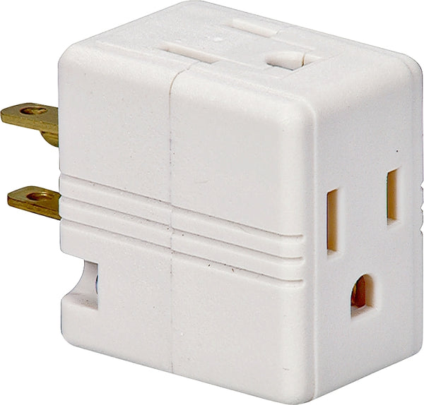 Cooper Wiring Devices White 3outlet Cube Tap/Adapter 1482W-BOX