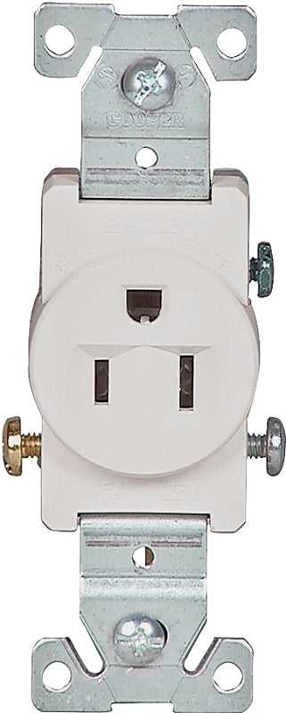 Cooper Wiring 817w-box Grounding Single Receptacle, White