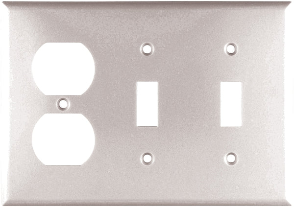 EATON 6 each: 3G 2 Toggle / Duplex Receptacle Combination Plate White Plastic 2158W-BOX