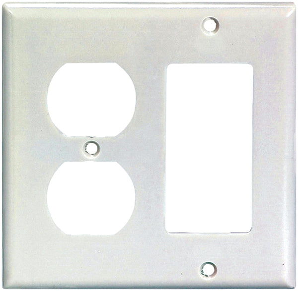 Cooper Wiring 2-Gang White Combination Decorator & Switch Plate 2157W-BOX
