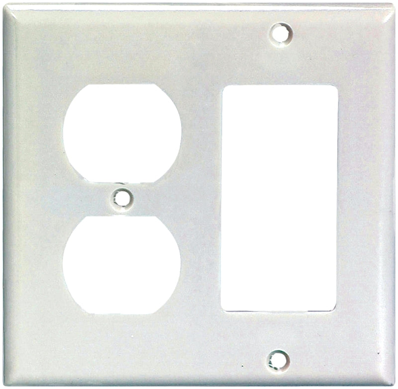 Cooper Wiring 2-Gang White Combination Decorator & Switch Plate 2157W-BOX