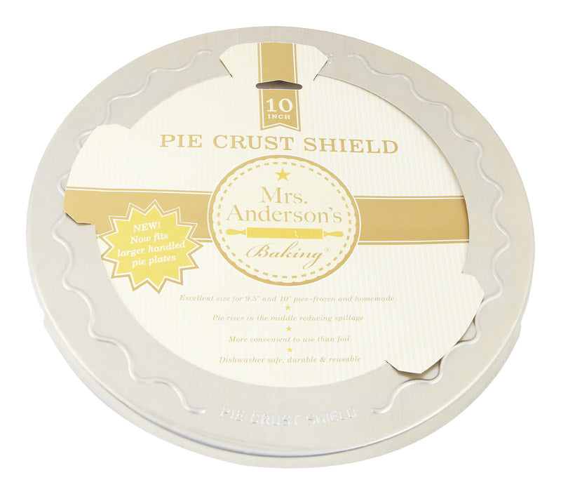 Mrs. Anderson's Baking Pie Crust Protector Shield, Fits 9.5-Inch And 10-Inch Pie Plates, Prevents Over-Browning And Spills