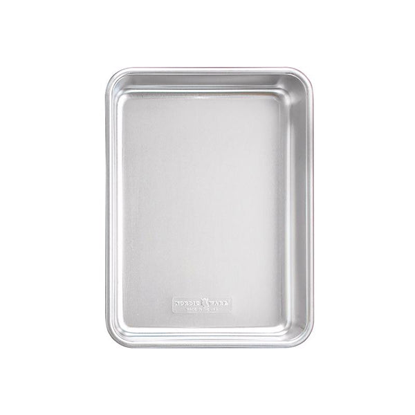 Nordic Ware Natural Aluminum Commercial Rectangular Cake Pan, Exterior dimensions 12.9 x 9.5 x 2.5 inches and interior dimensions 12.1 x 8.8 x 2.5 inches 46600