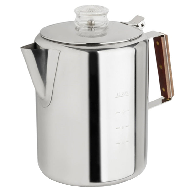 Tops 55705 Rapid Brew Stovetop Coffee Percolator, Stainless Steel, 2-12, 12-Cup, No Color