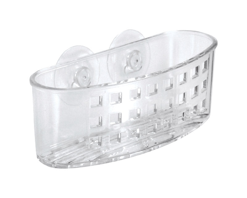 iDesign Plastic Sponge Holder with Suction Cups, Clear, 6.5" x 2.5" x 2.5"