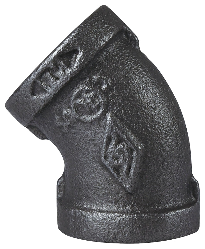 WORLDWIDE SOURCING Elbow 45deg Black 3/4