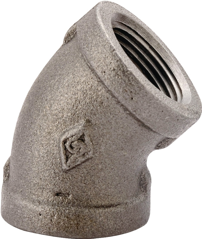 WORLDWIDE SOURCING Elbow 45deg Black 1-1/2