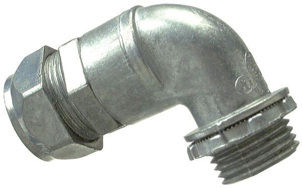 Halex 02905B Compression Conduit Elbow, 90 Deg, 1/2 in EMT, Die Cast Zinc