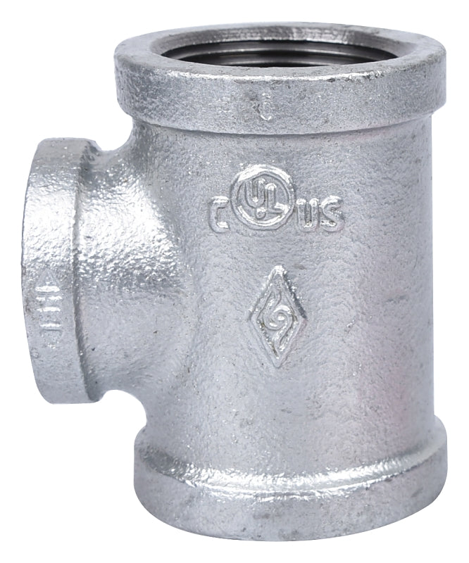 WORLDWIDE SOURCING PPG130R-32X25 1-1/4 x 1" Galvanized Tee