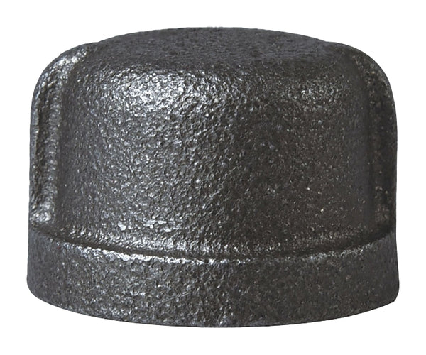 Greschlers Inc. Cap Black Malleable 3/4 18-3/4B