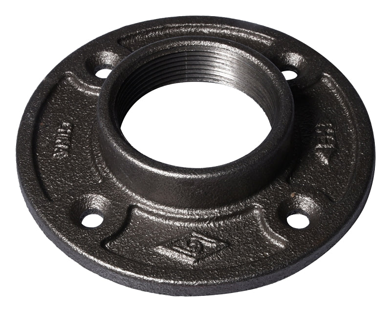 WORLDWIDE SOURCING B321 50 2" Black Malleable Floor Flange