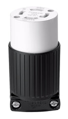 EATON L1430C Arrow Hart Safety Grip Grounded Locking Polarized Electrical Connector, 125/250 V, Black And White