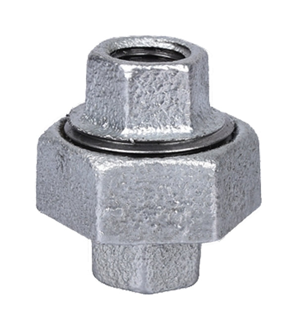 WORLDWIDE SOURCING 34B-1/4G Ground Joint Pipe Union, 1/4 in, Threaded, 150 Psi, Malleable Iron, Galvanized