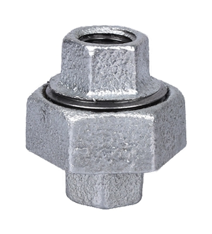 WORLDWIDE SOURCING 34B-1/4G Ground Joint Pipe Union, 1/4 in, Threaded, 150 Psi, Malleable Iron, Galvanized